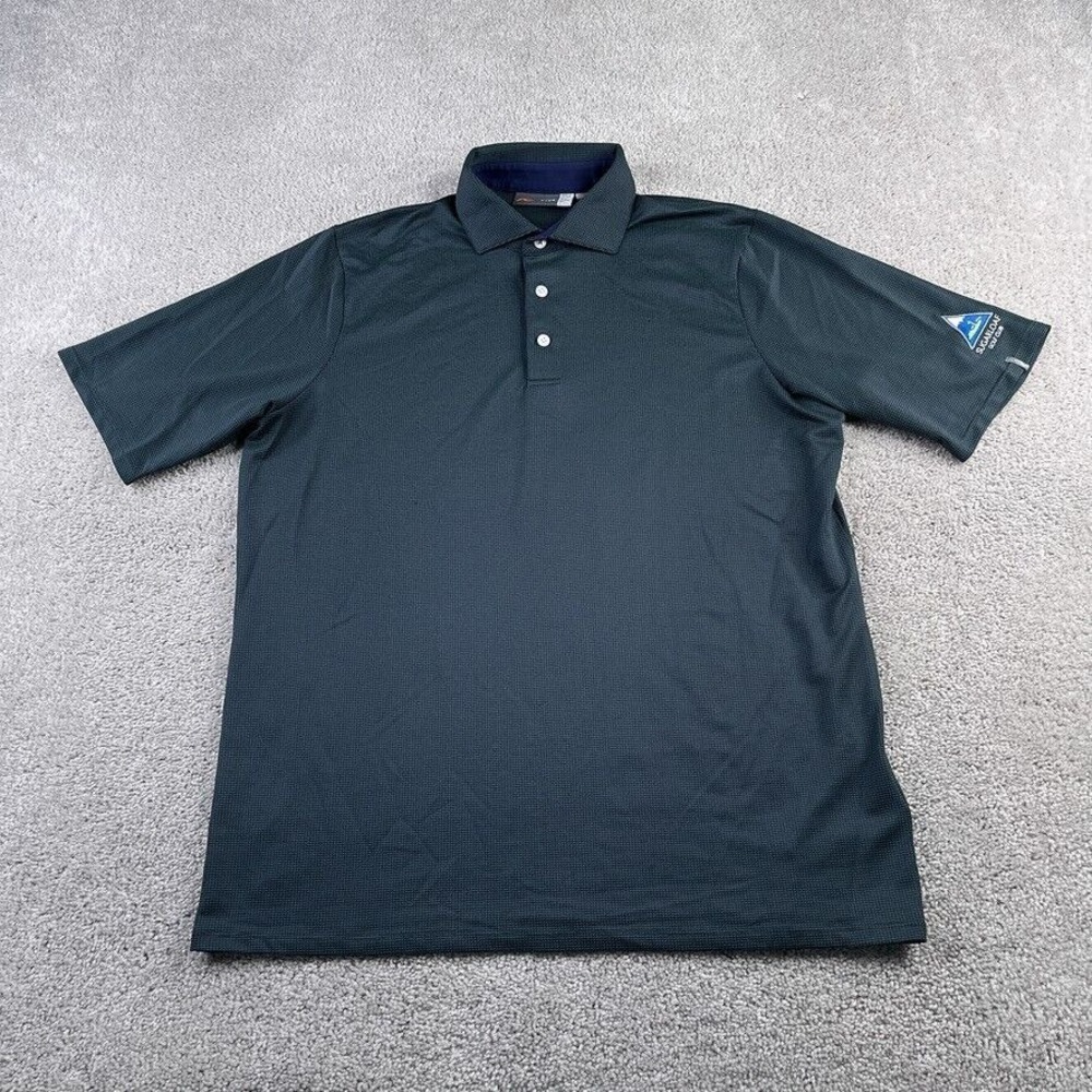 KJUS Sugarloaf Mens Polo Shirt Medium Grey‎ Houndstooth Ashton Golf Performance